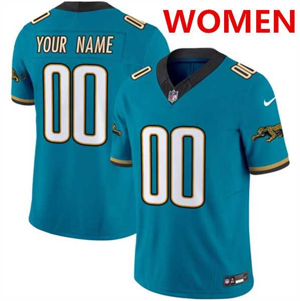 Womens Jacksonville Jaguars Active Player Custom Teal 2024 F.U.S.E. Prowler Throwback Vapor Limited Stitched Football Jersey